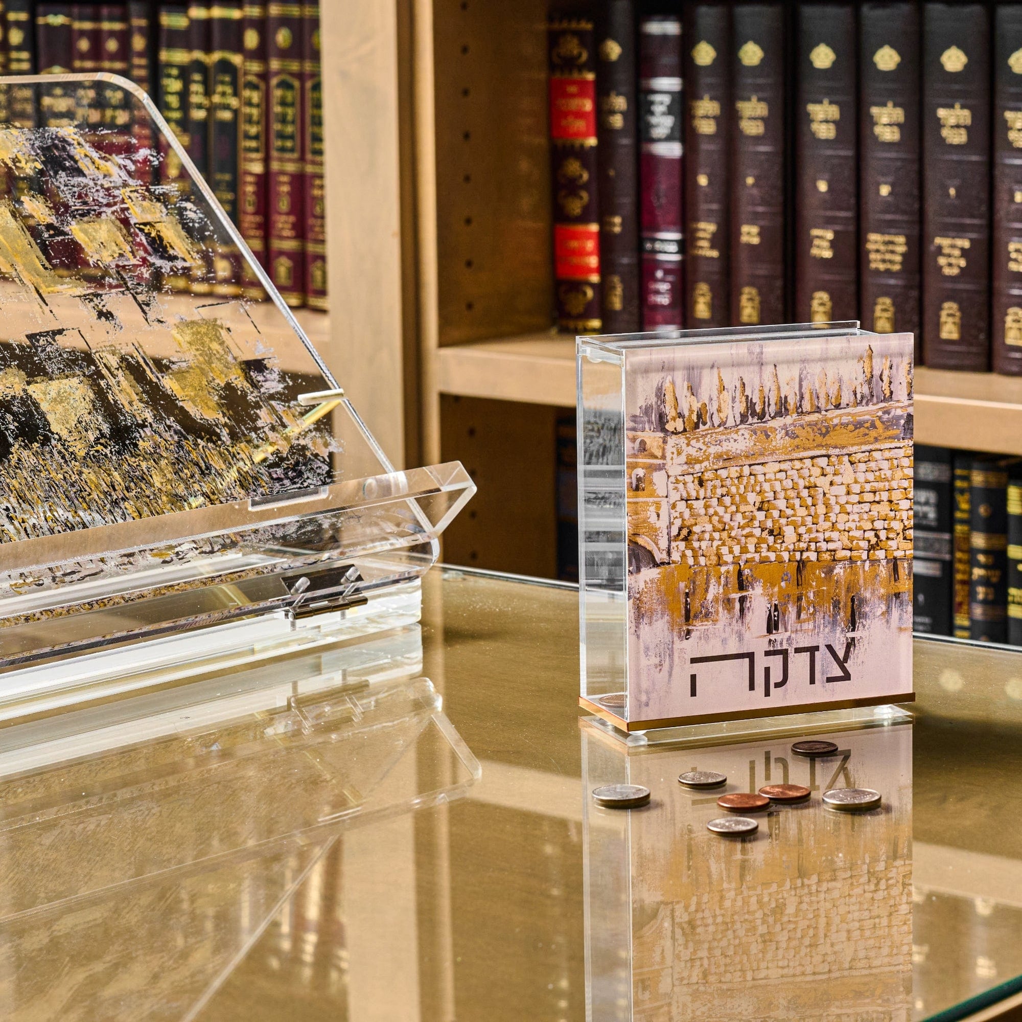 Kosel at Winter Tzedakah Box — styled in-room | Judaica Square Lakewood