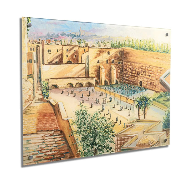 Kosel from on High Painting — lucite Wall Art | Judaica Square Lakewood