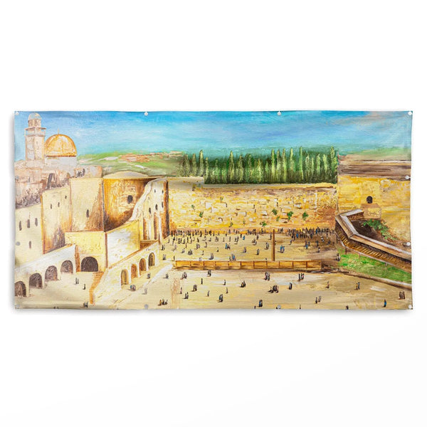 Kosel in Color Vinyl Sukkah Decoration — hero shot | Judaica Square Lakewood