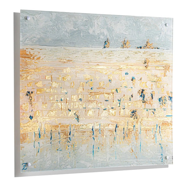 Kosel of Gray & Gold Painting — hero shot | Judaica Square Lakewood