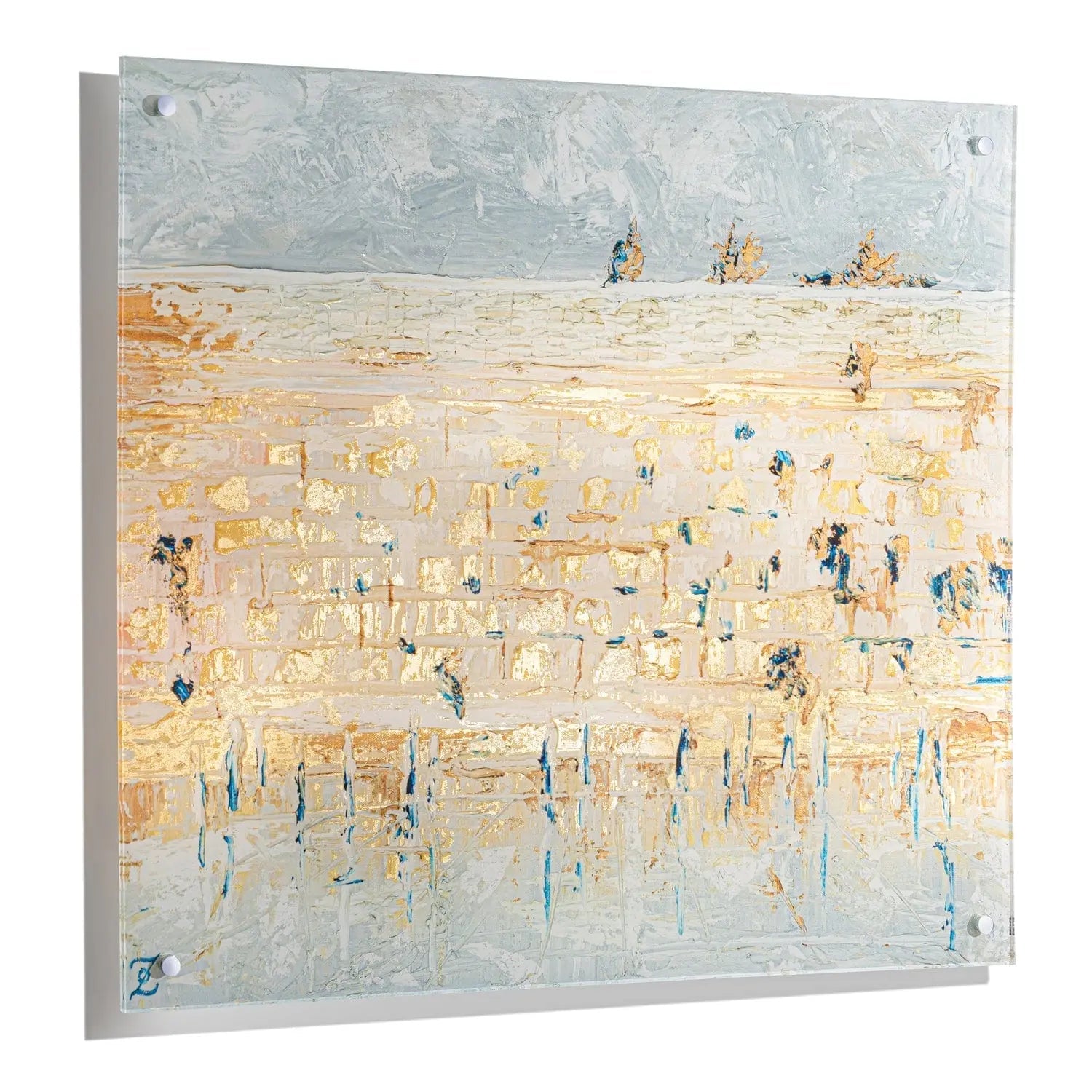Kosel of Gray & Gold Painting — hero shot | Judaica Square Lakewood