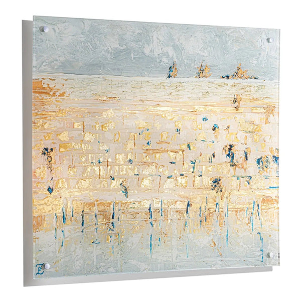 Kosel of Gray & Gold Painting — hero shot | Judaica Square Lakewood