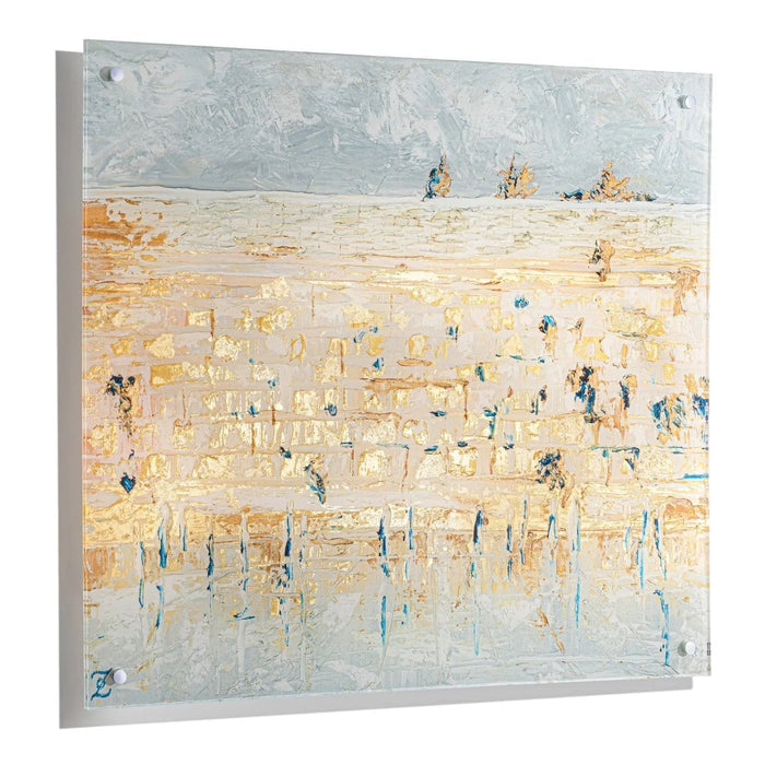 Kosel of Gray & Gold Painting — lucite Wall Art | Judaica Square Lakewood