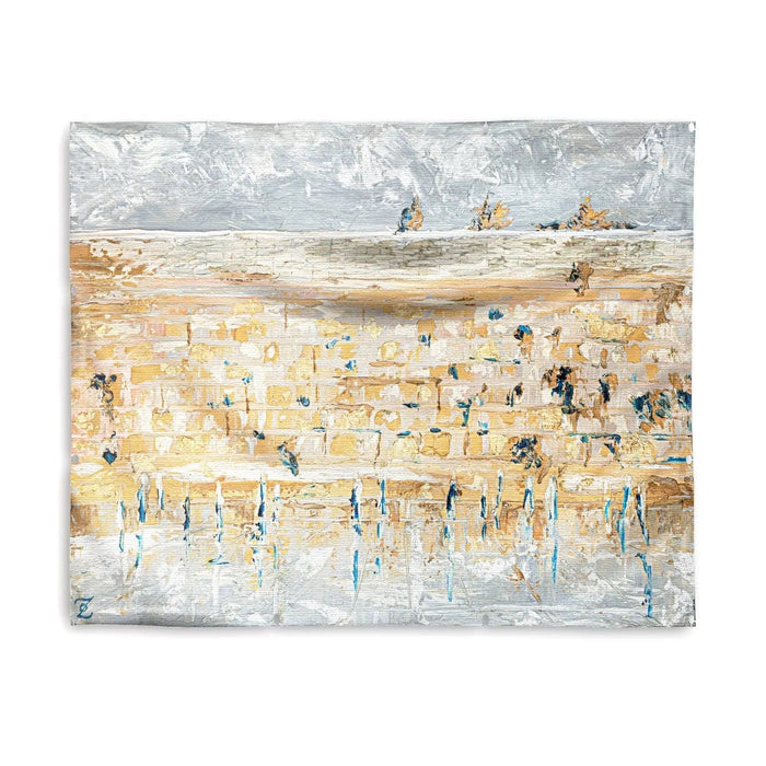 Kosel of Gray & Gold Vinyl Sukkah Decoration — Sukkah Decor | Judaica Square Lakewood