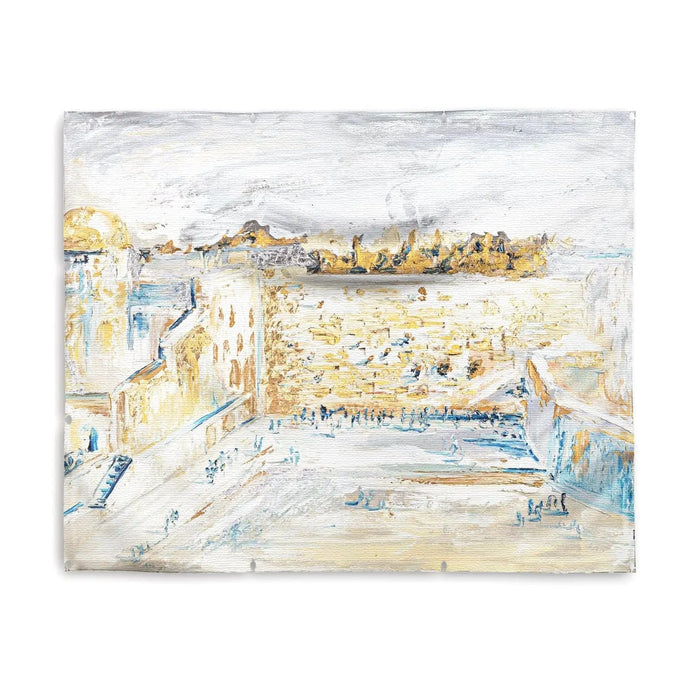 Kosel Plaza Gray & Gold Vinyl Sukkah Decoration — Waterproof Mural | Judaica Square Lakewood