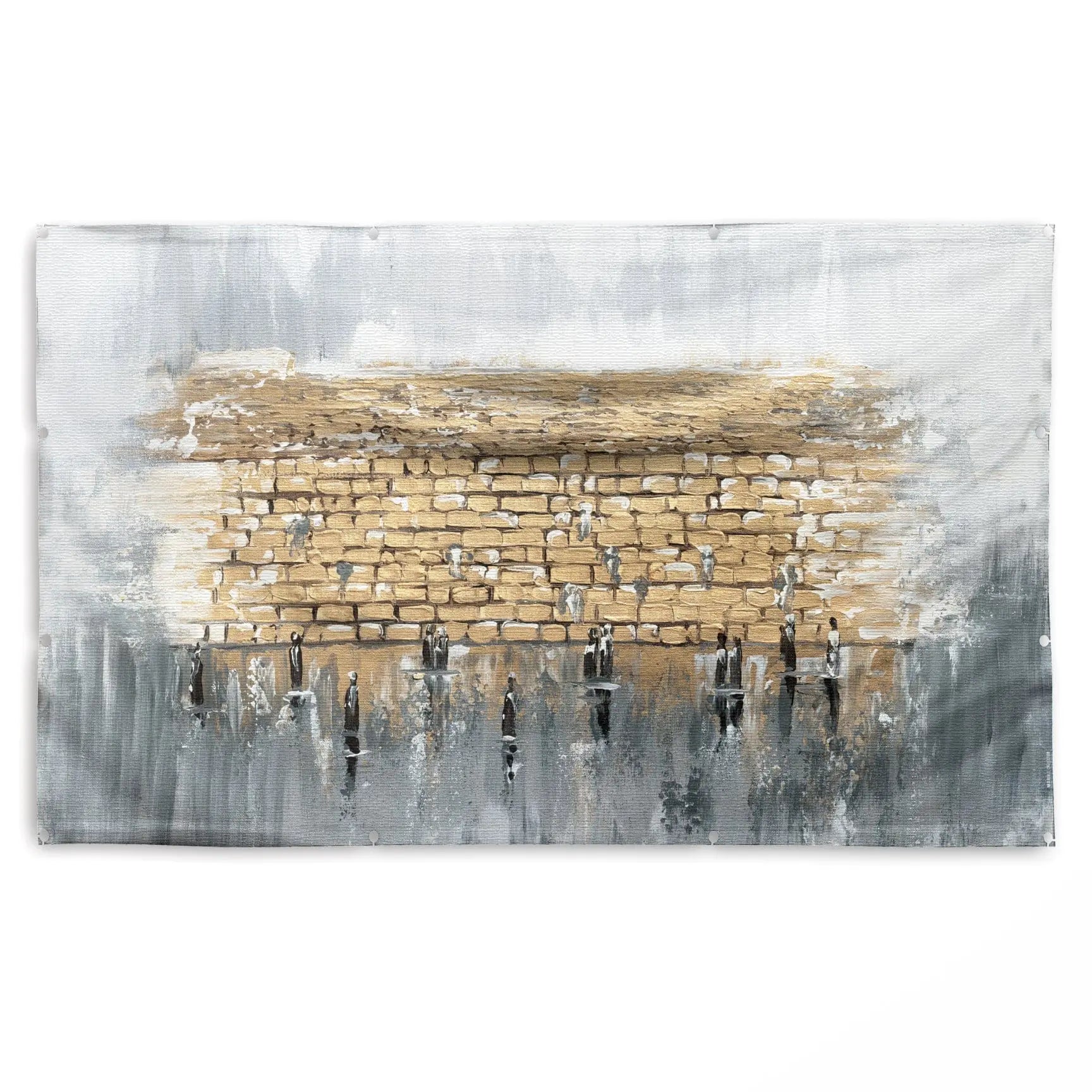 Kosel Reflected in Prayer Vinyl Sukkah Decoration — hero shot | Judaica Square Lakewood
