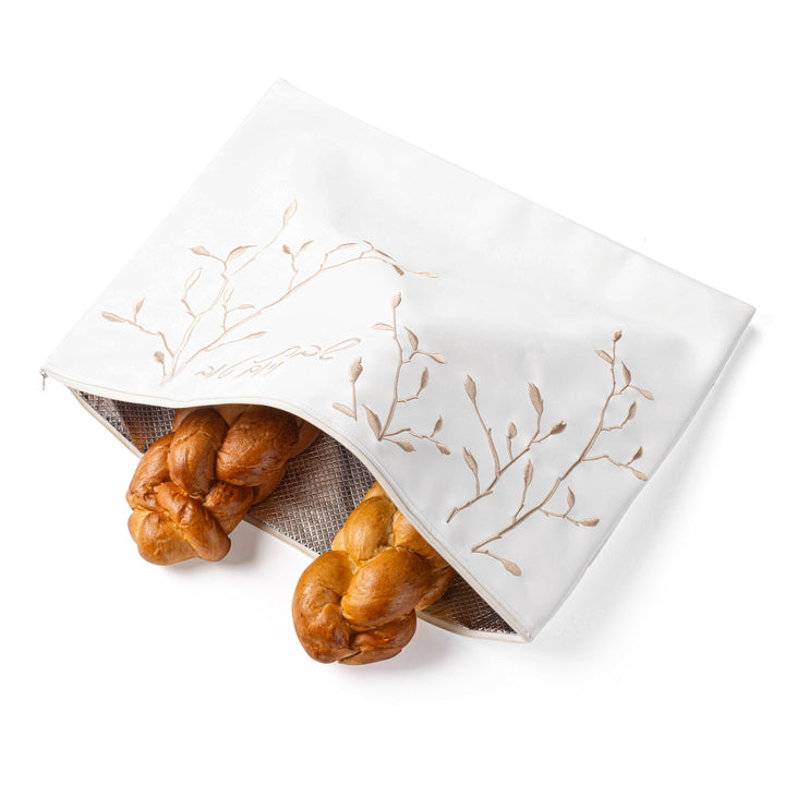 Leaf Embroidered Challah Pouch Cover — Challah Cover