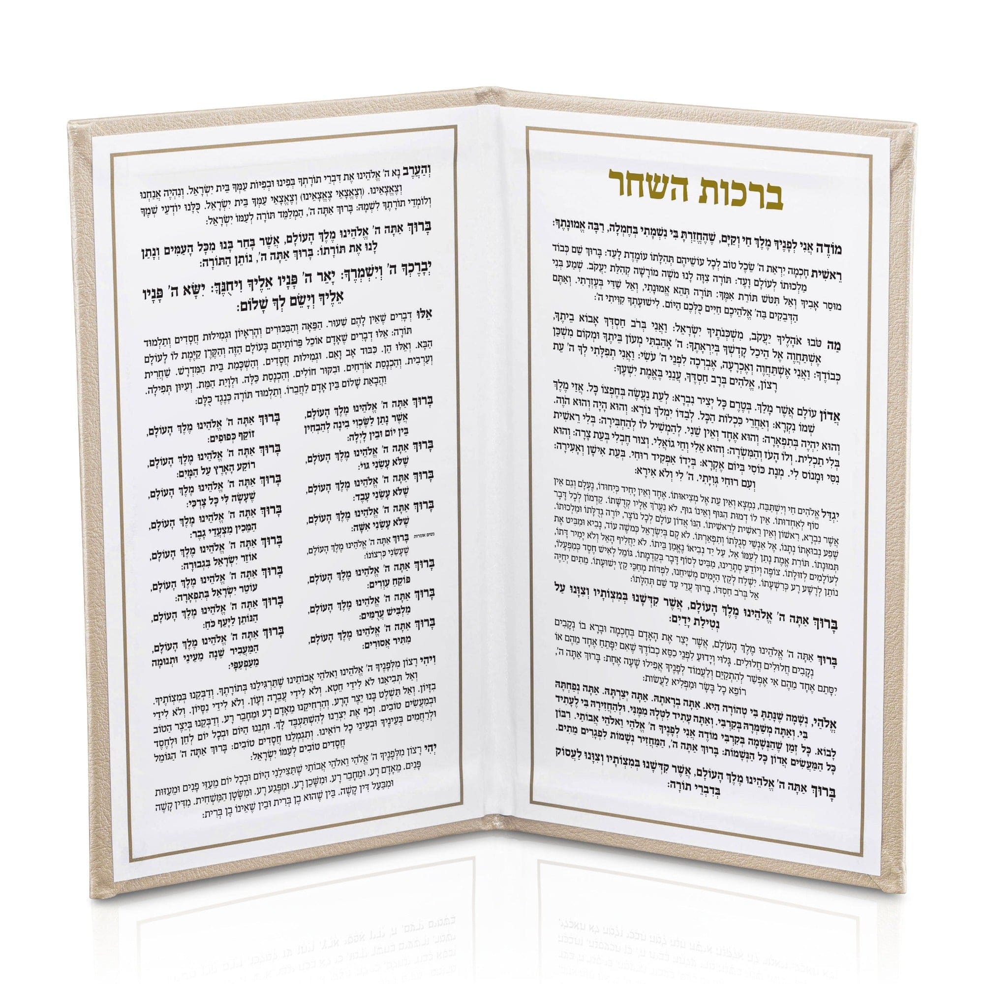 Leather Birchas Hashachar Booklet — styled in-room | Judaica Square Lakewood