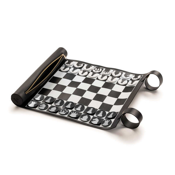 Leather Chess/Checkers Set — hero shot | Judaica Square Lakewood