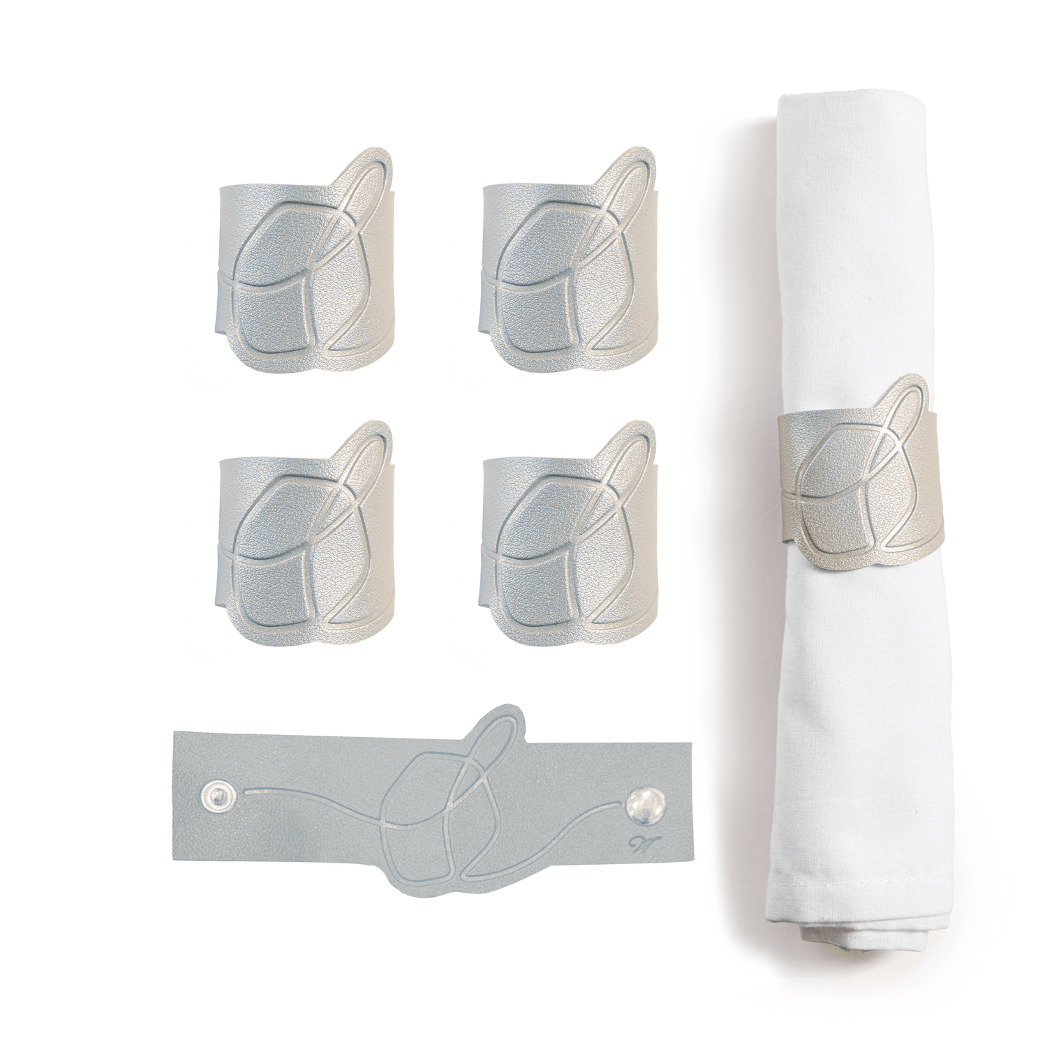 Leather Dreidel Napkin Wraps — reverse view