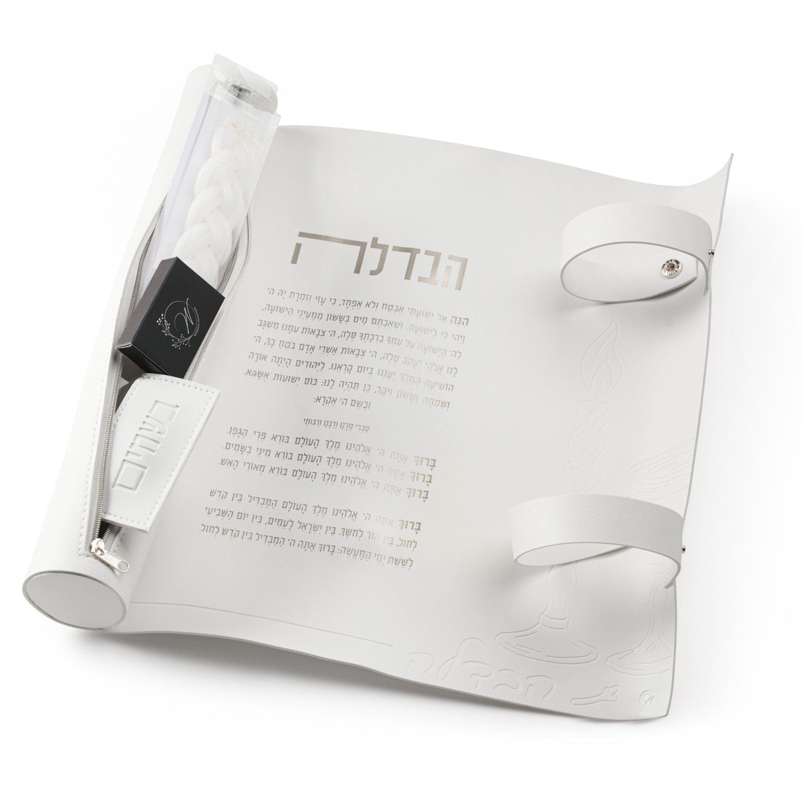 Leather Havdalah Mat (Set) — side detail | Judaica Square Lakewood
