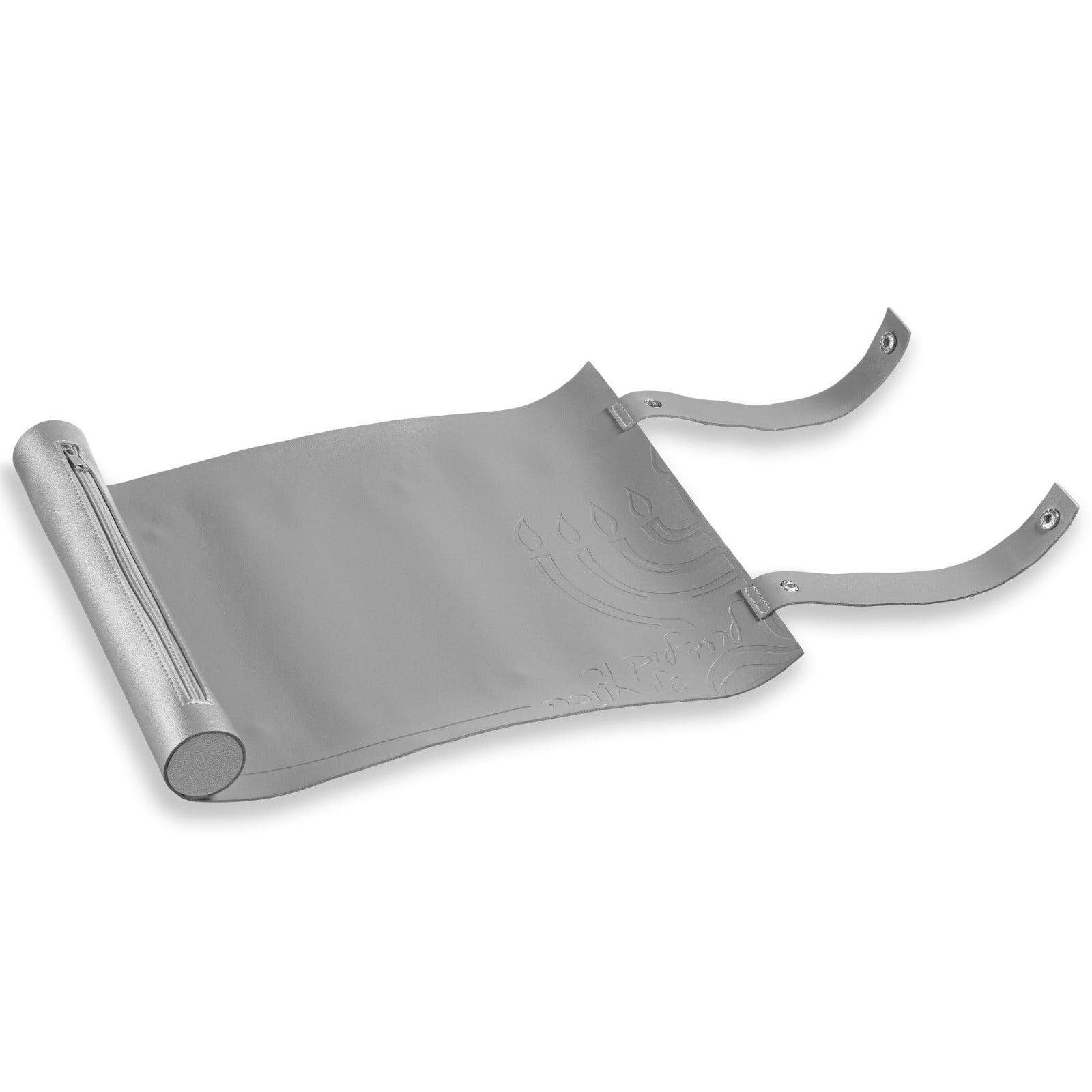 Small Leather Menorah Tray — side detail | Judaica Square Lakewood