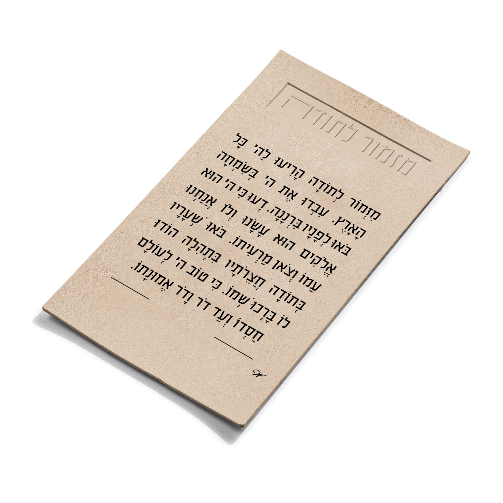 Leather Mizmor Lesoda Magnet — detail view | Judaica Square Lakewood