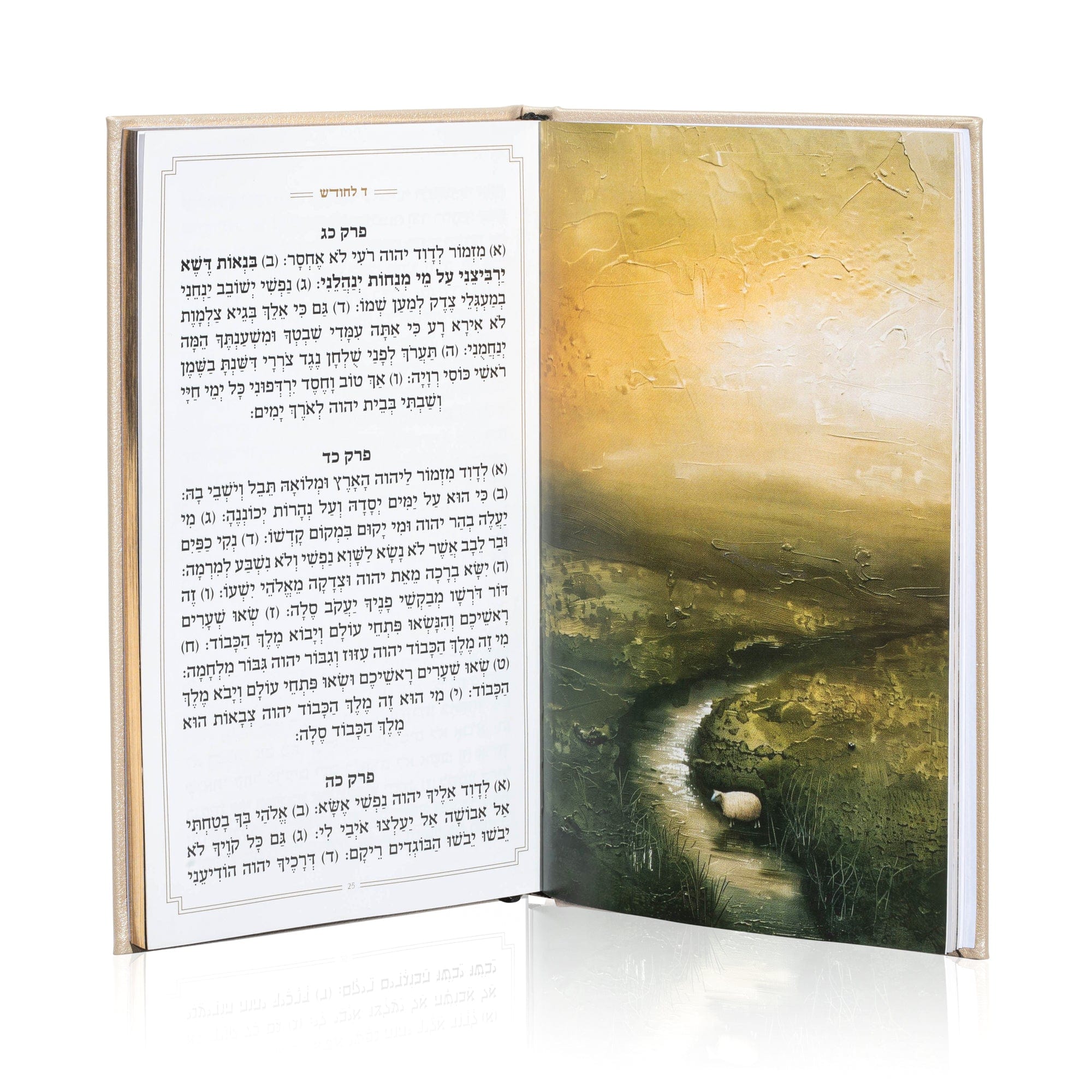 Leather Painted Tehillim (Large) — styled in-room | Judaica Square Lakewood
