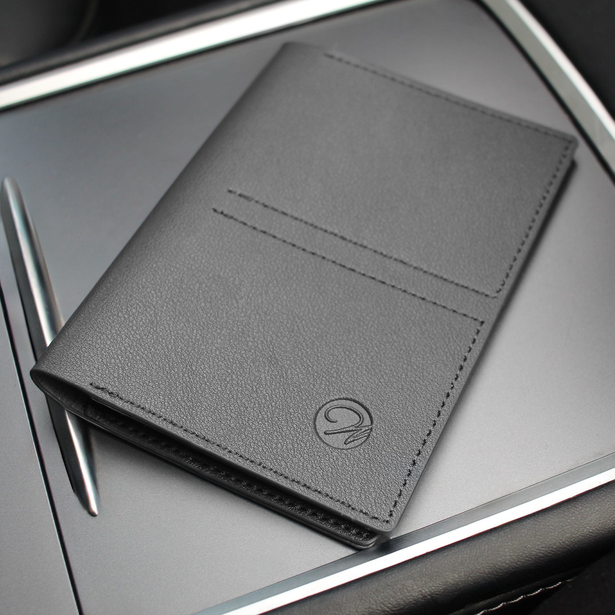 Leather Passport Case — detail view | Judaica Square Lakewood