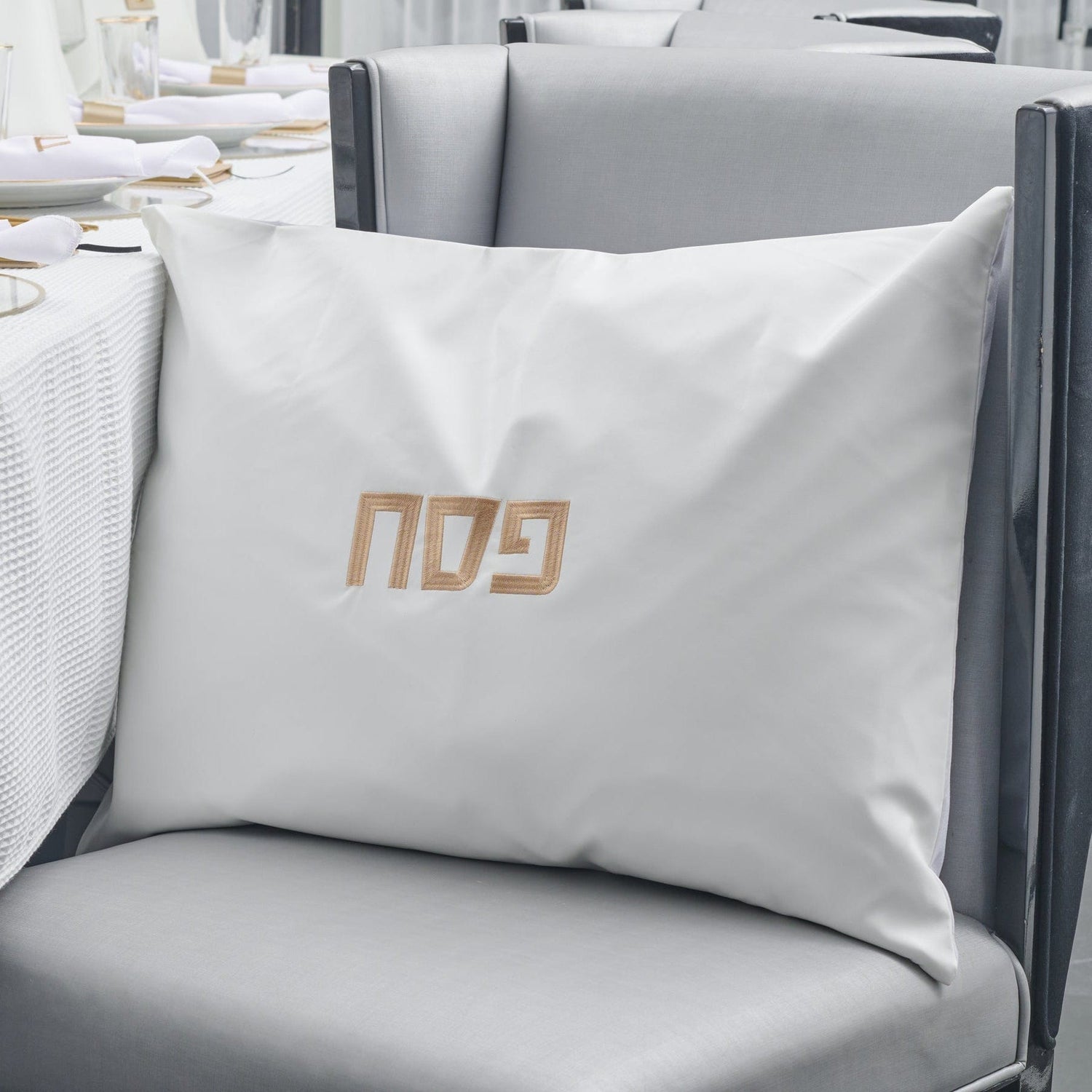 Leather Pillow Case — detail view | Judaica Square Lakewood