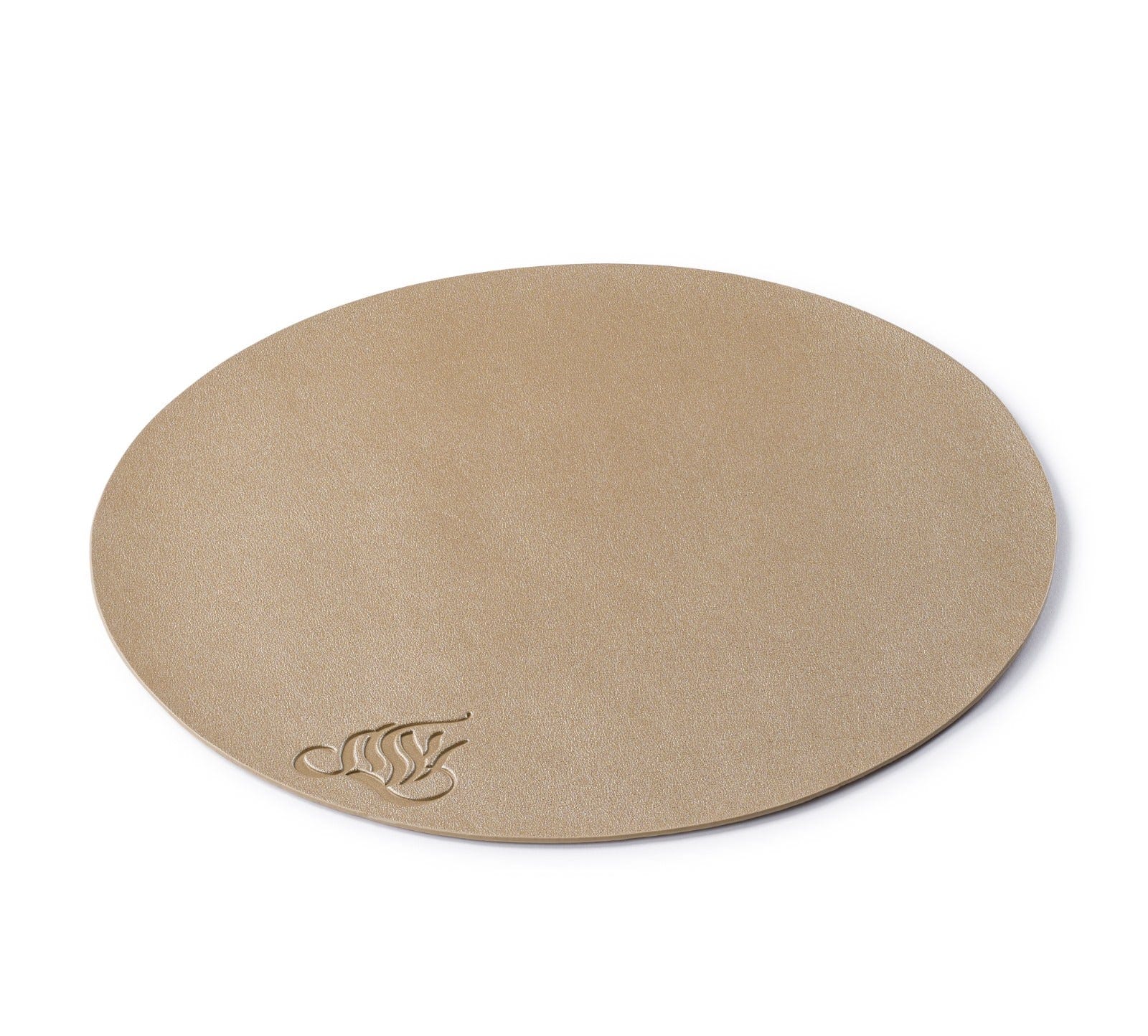 Leather Round Chargers — closeup | Judaica Square Lakewood