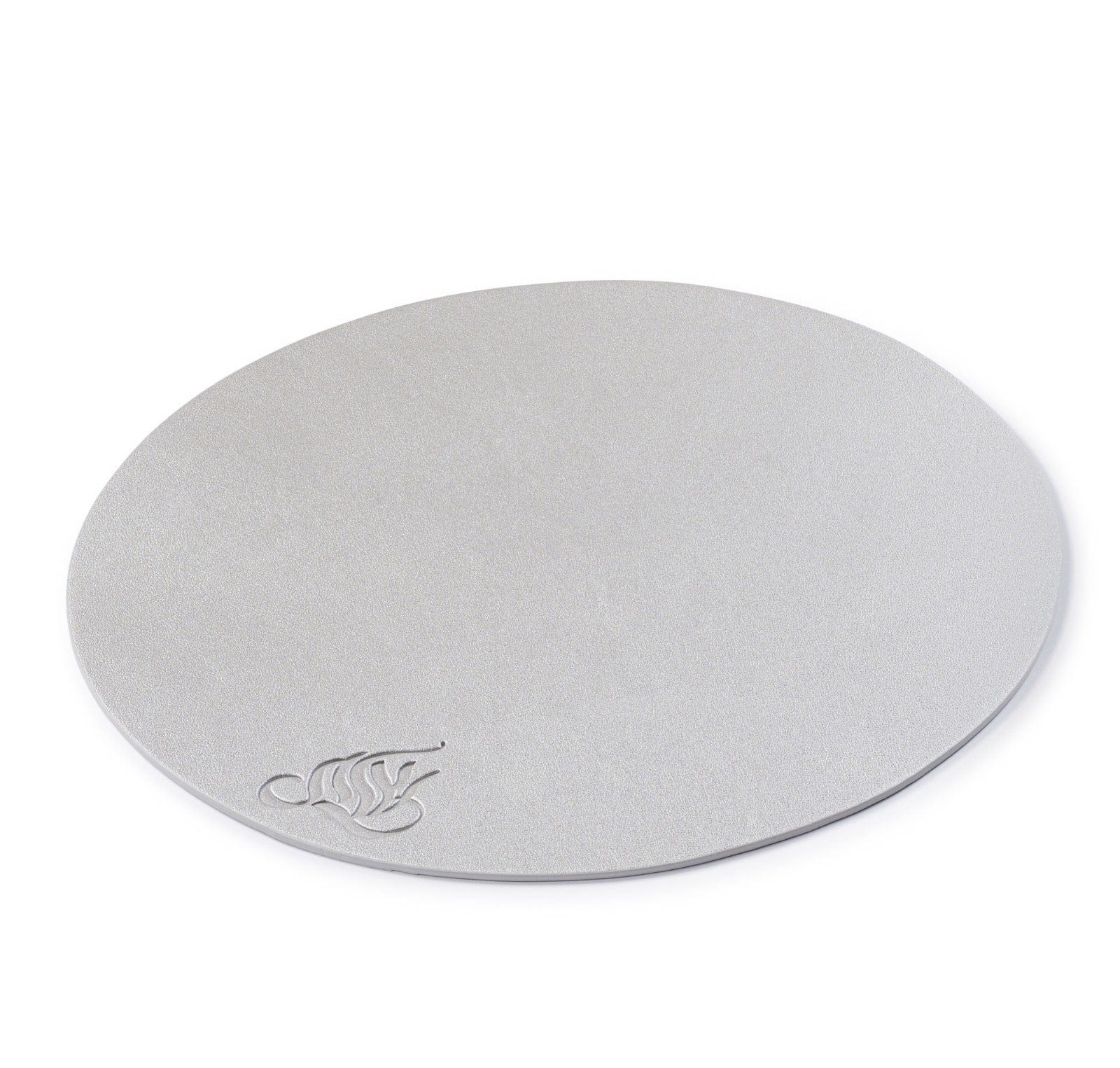 Leather Round Chargers — in use | Judaica Square Lakewood