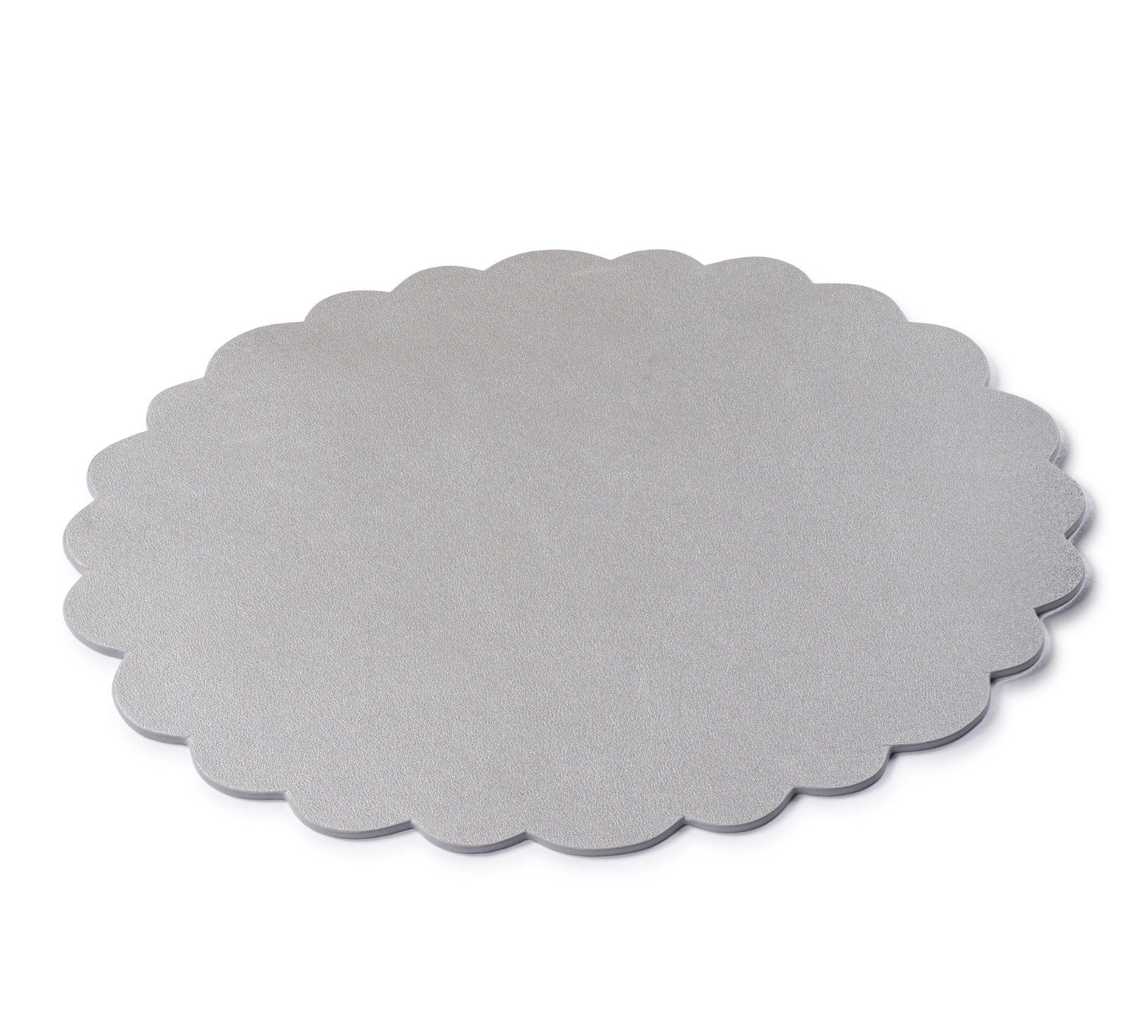 Leather Scalloped Chargers — closeup | Judaica Square Lakewood