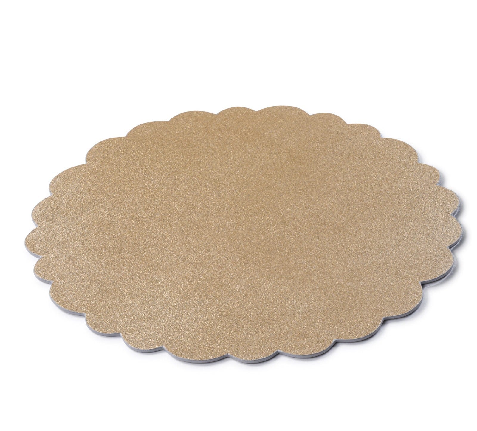 Leather Scalloped Chargers — reverse view | Judaica Square Lakewood