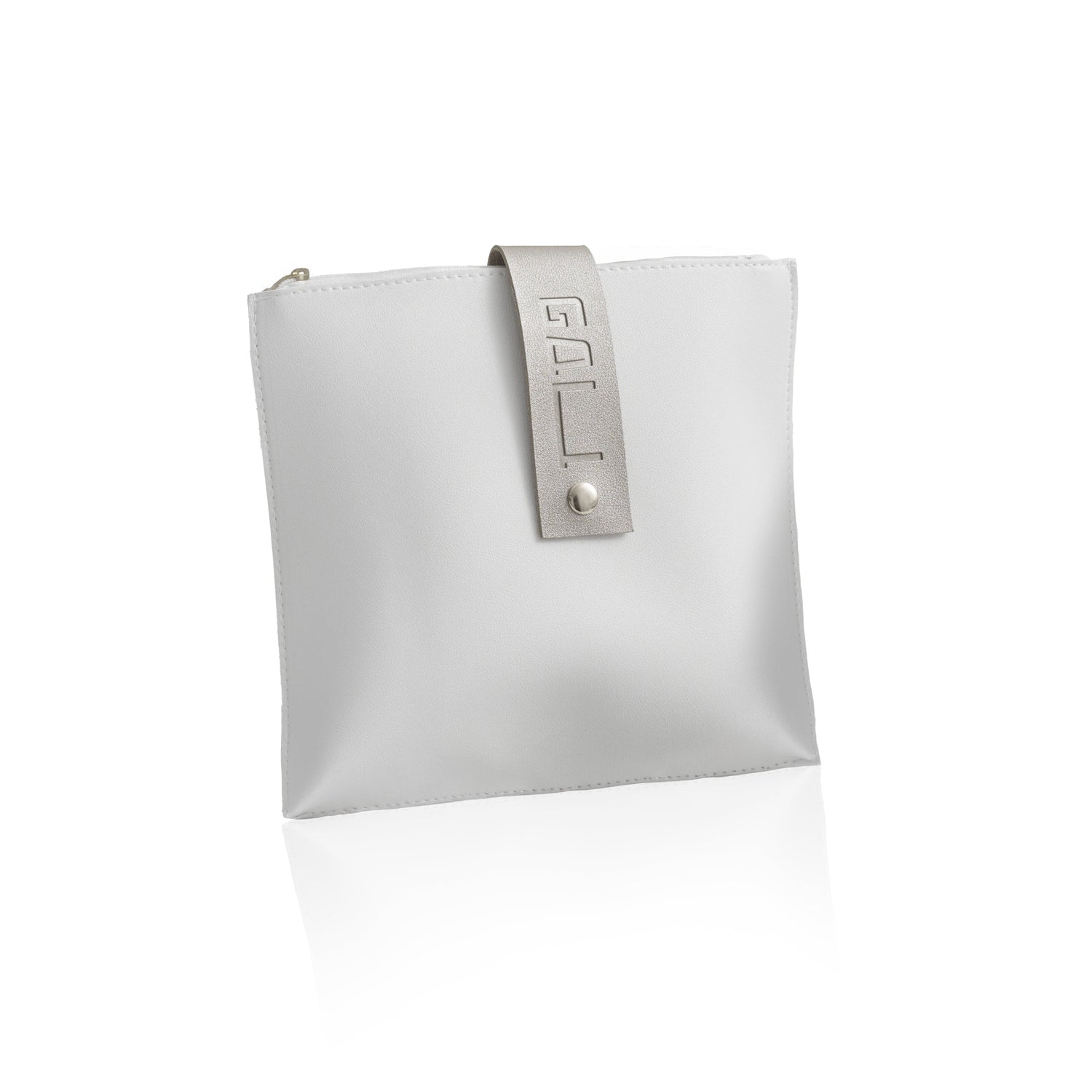 Leather Square Gebrokst Matzah Pouch — styled in-room | Judaica Square Lakewood