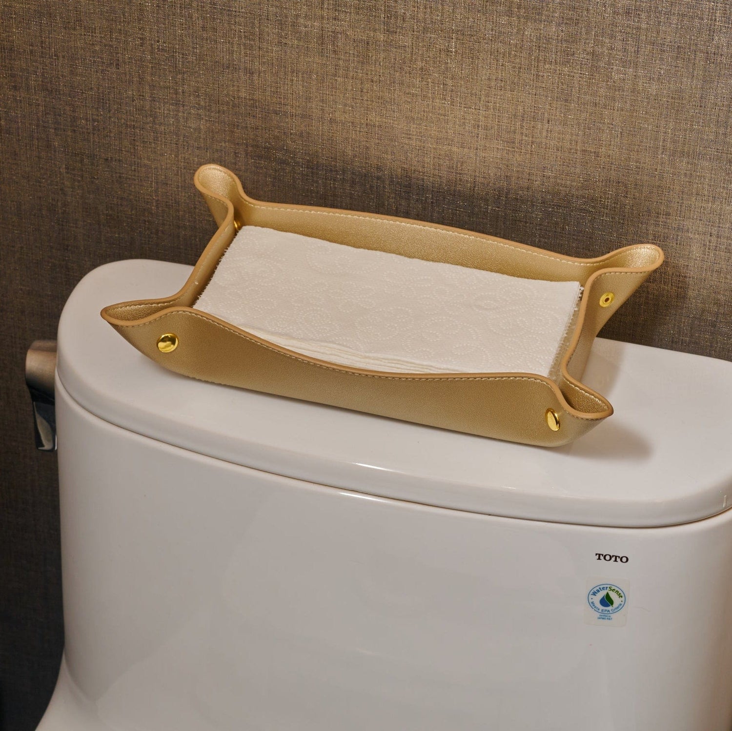 Leather Shabbos Toilet Paper / Tray Guest Towel / Multi-purpose Tray | Judaica Square Lakewood