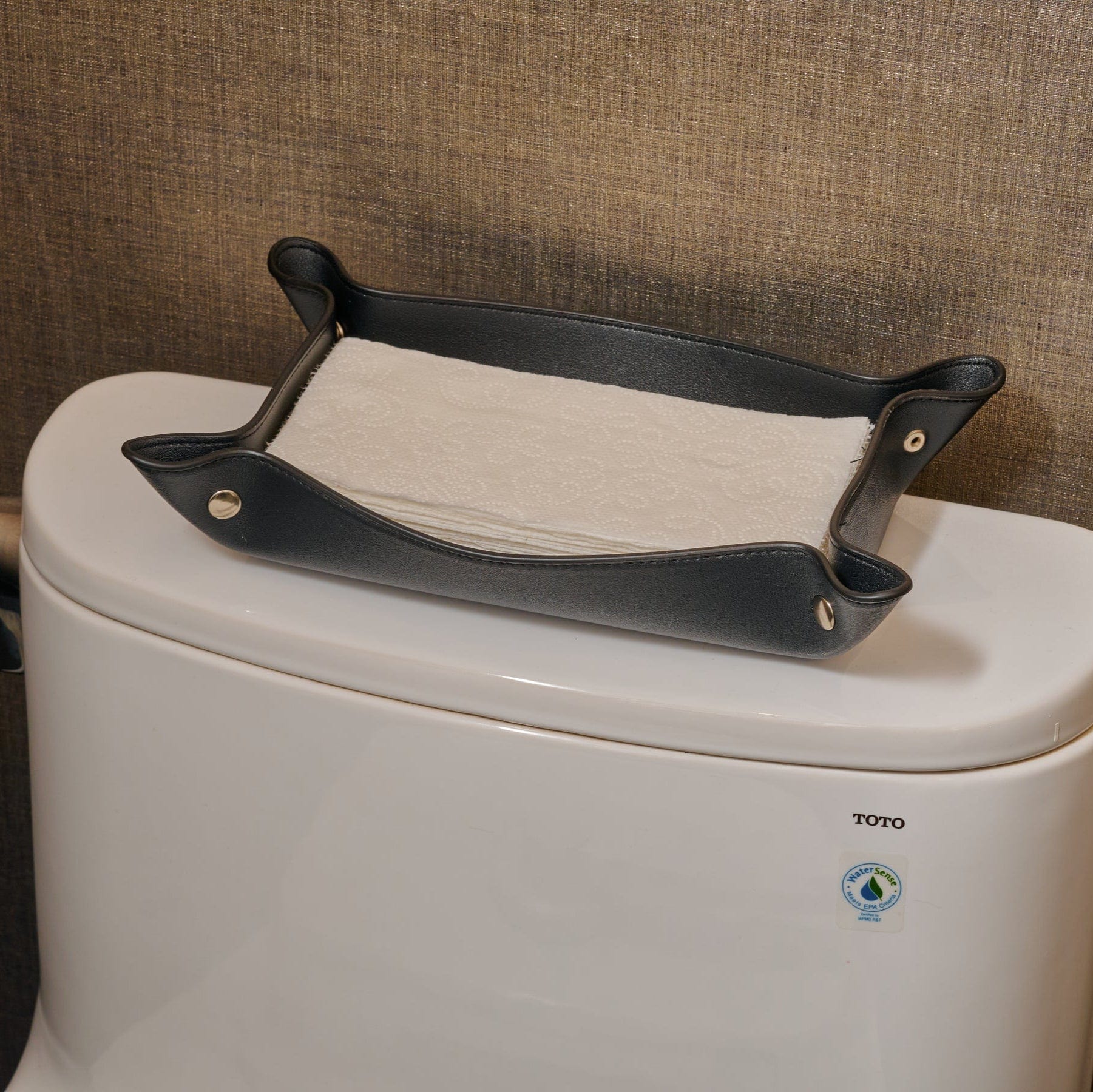 Leather Shabbos Toilet Paper / Tray Guest Towel / Multi-purpose Tray | Judaica Square Lakewood