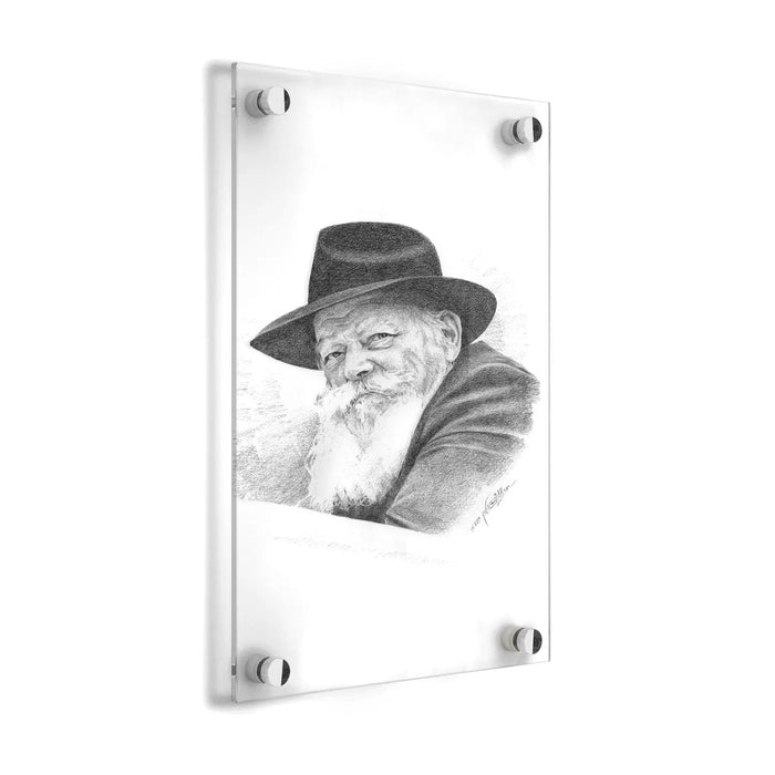 Lubavitcher Rebbe Gadol Sketch — lucite Wall Art | Judaica Square Lakewood