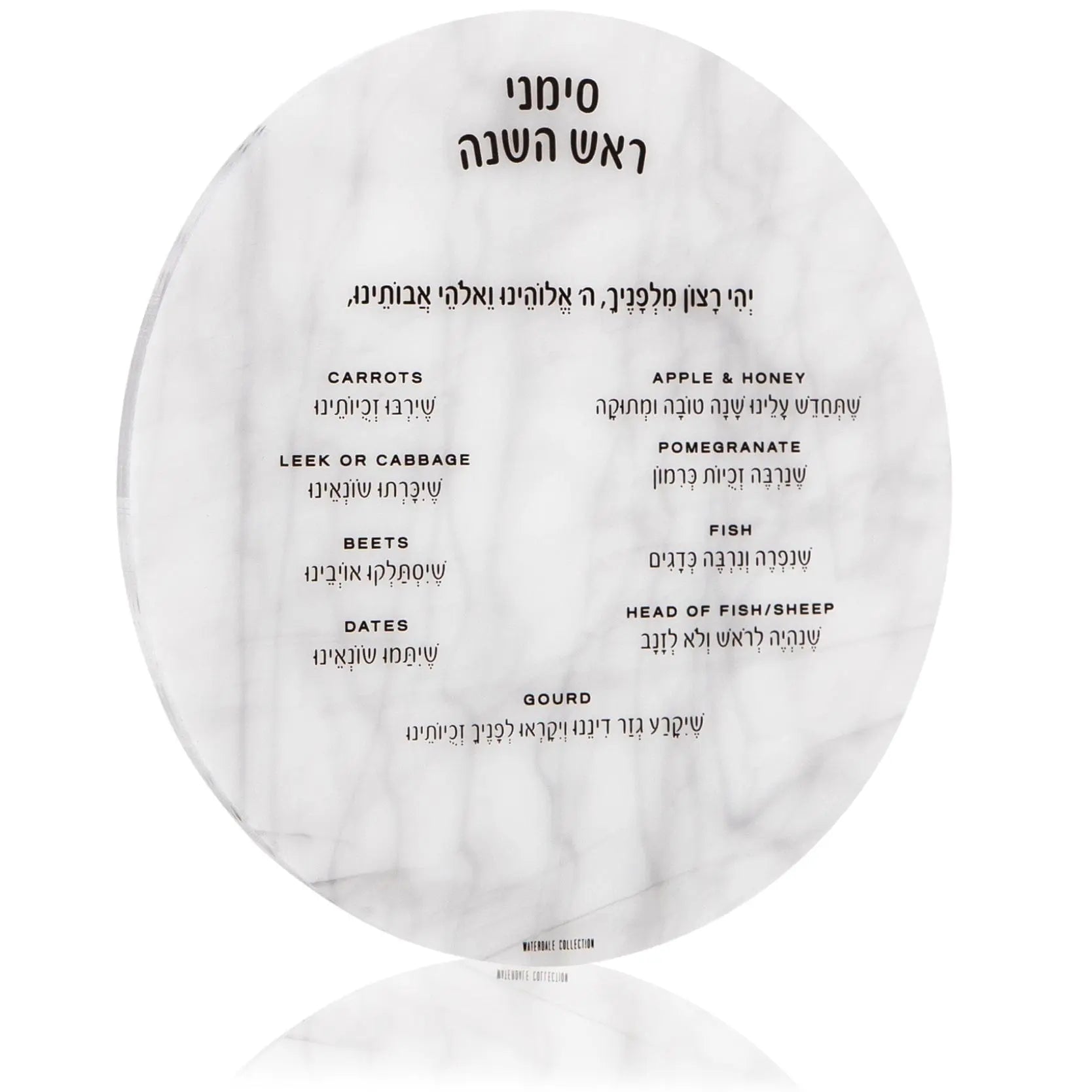 Marble Round Simanim Card | Judaica Square Lakewood