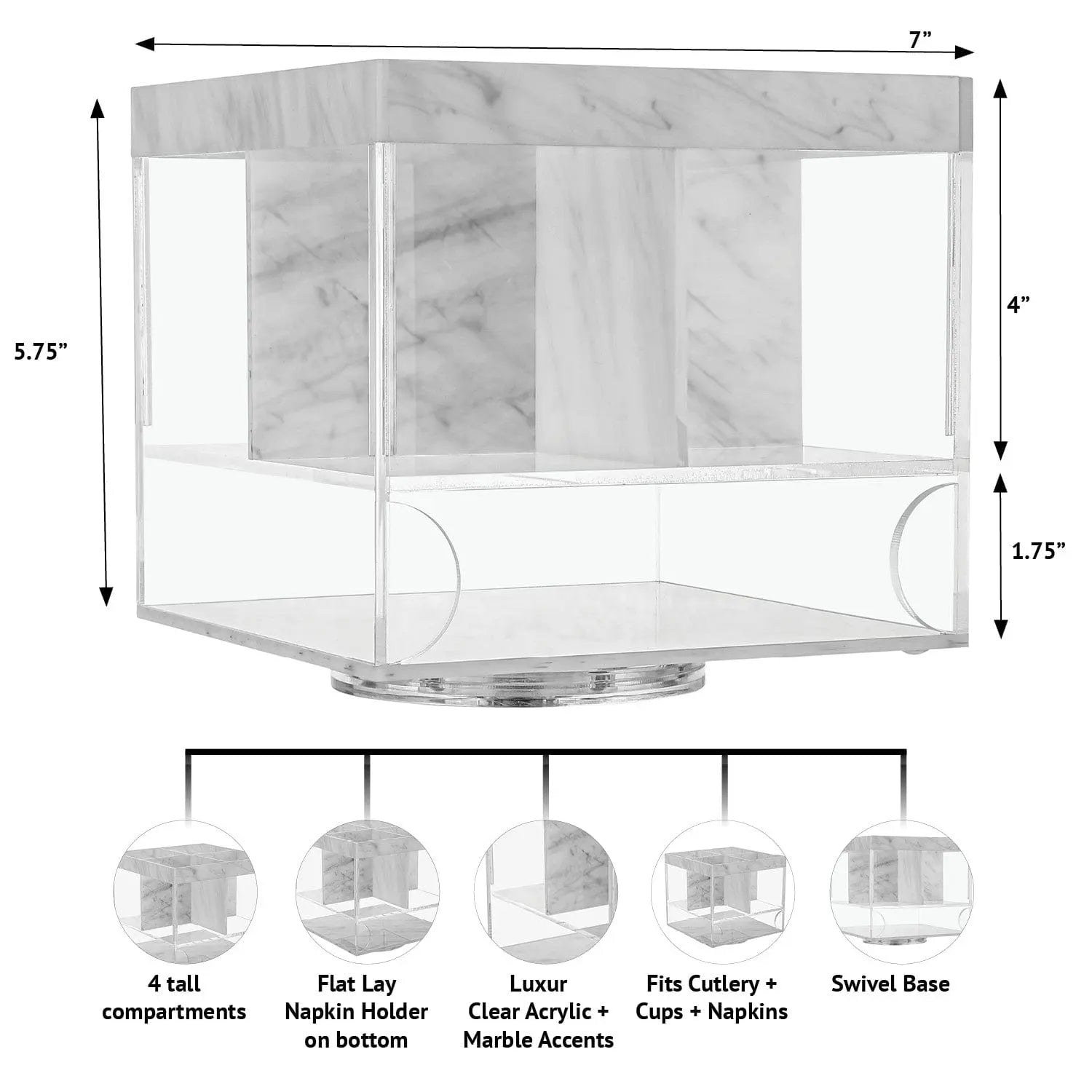 Marble Swivel Silverware Caddy | Judaica Square Lakewood