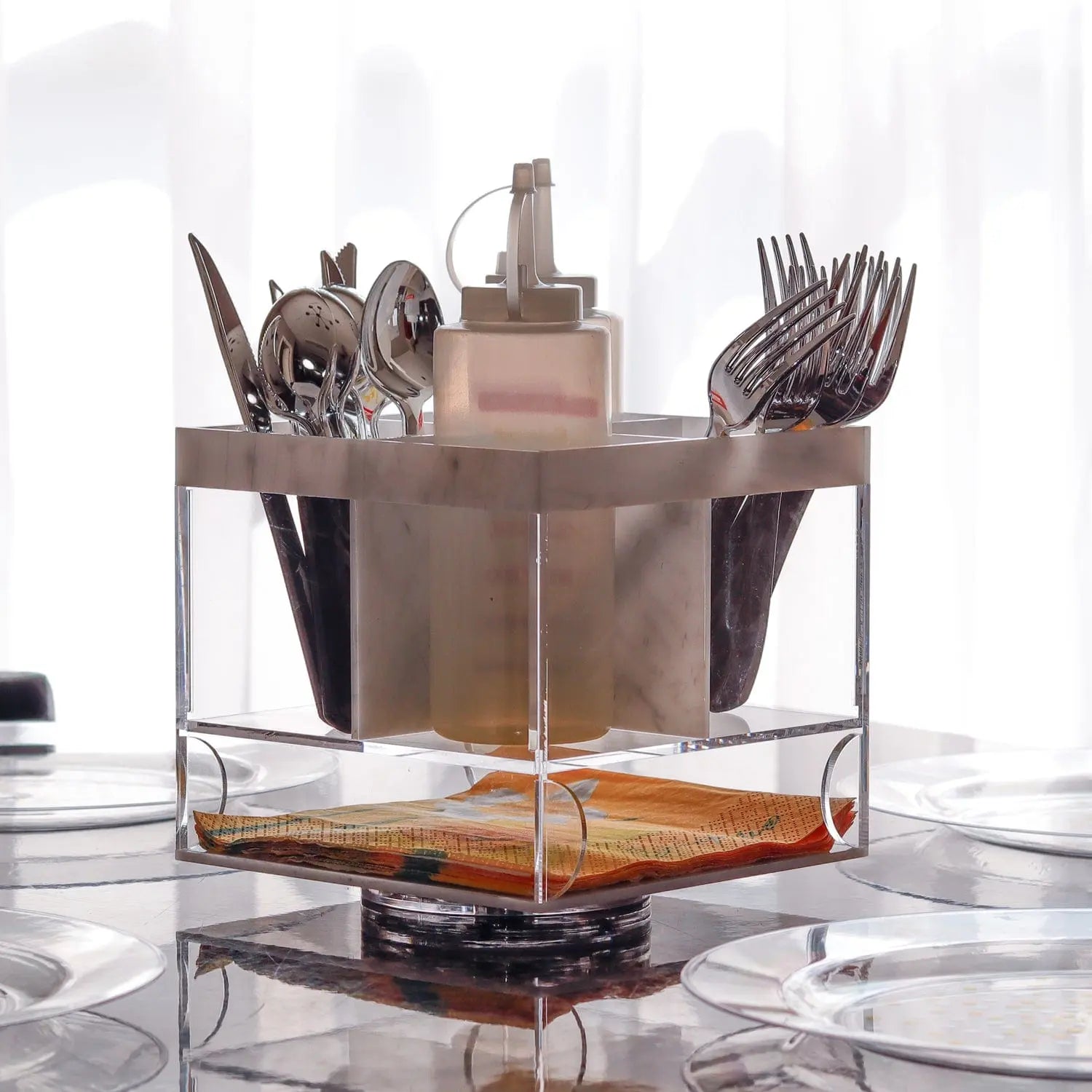 Marble Swivel Silverware Caddy | Judaica Square Lakewood