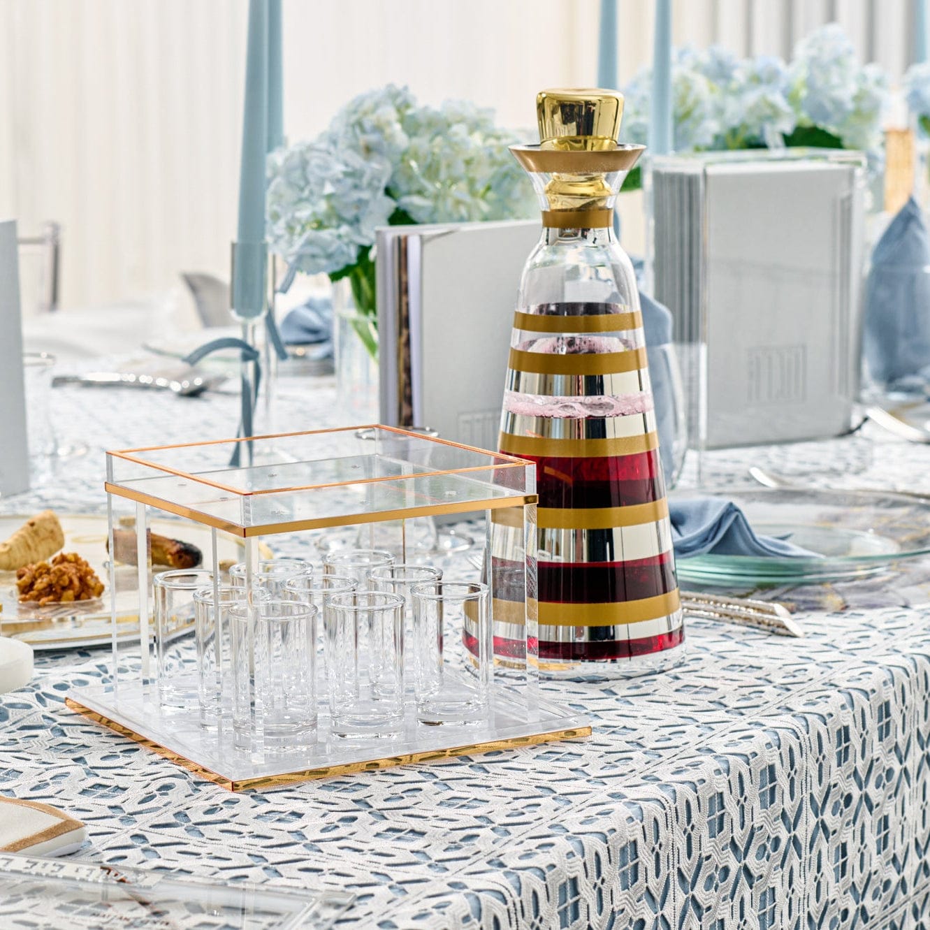 Mixed Metallic Wine Decanter — detail view | Judaica Square Lakewood