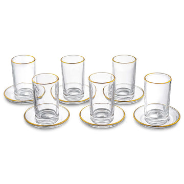 Modern Glass Cups & Saucers — acrylic Judaica