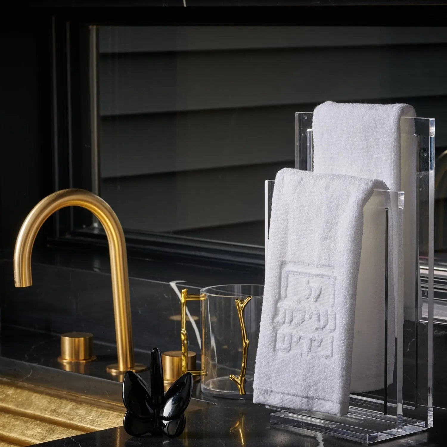 Netilas Yadayim Embossed Finger Towel | Judaica Square Lakewood