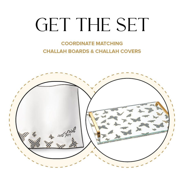 Onyx Butterfly Challah Board & Cover Set — Challah Board