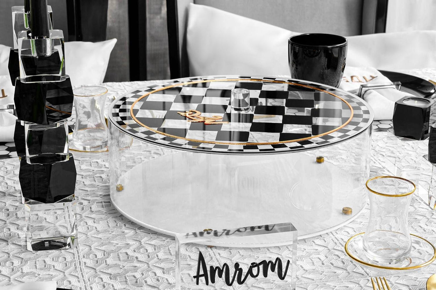Onyx Matzah Box — styled in-room | Judaica Square Lakewood