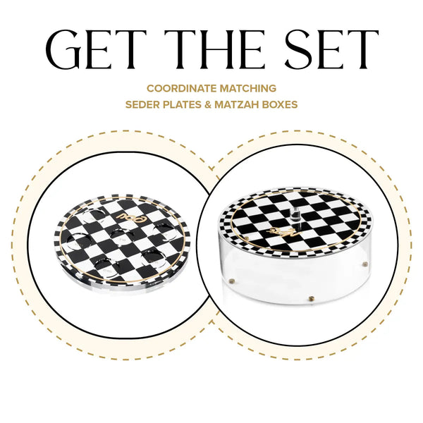 Onyx Seder Plate & Matzah Box Set | Judaica Square Lakewood