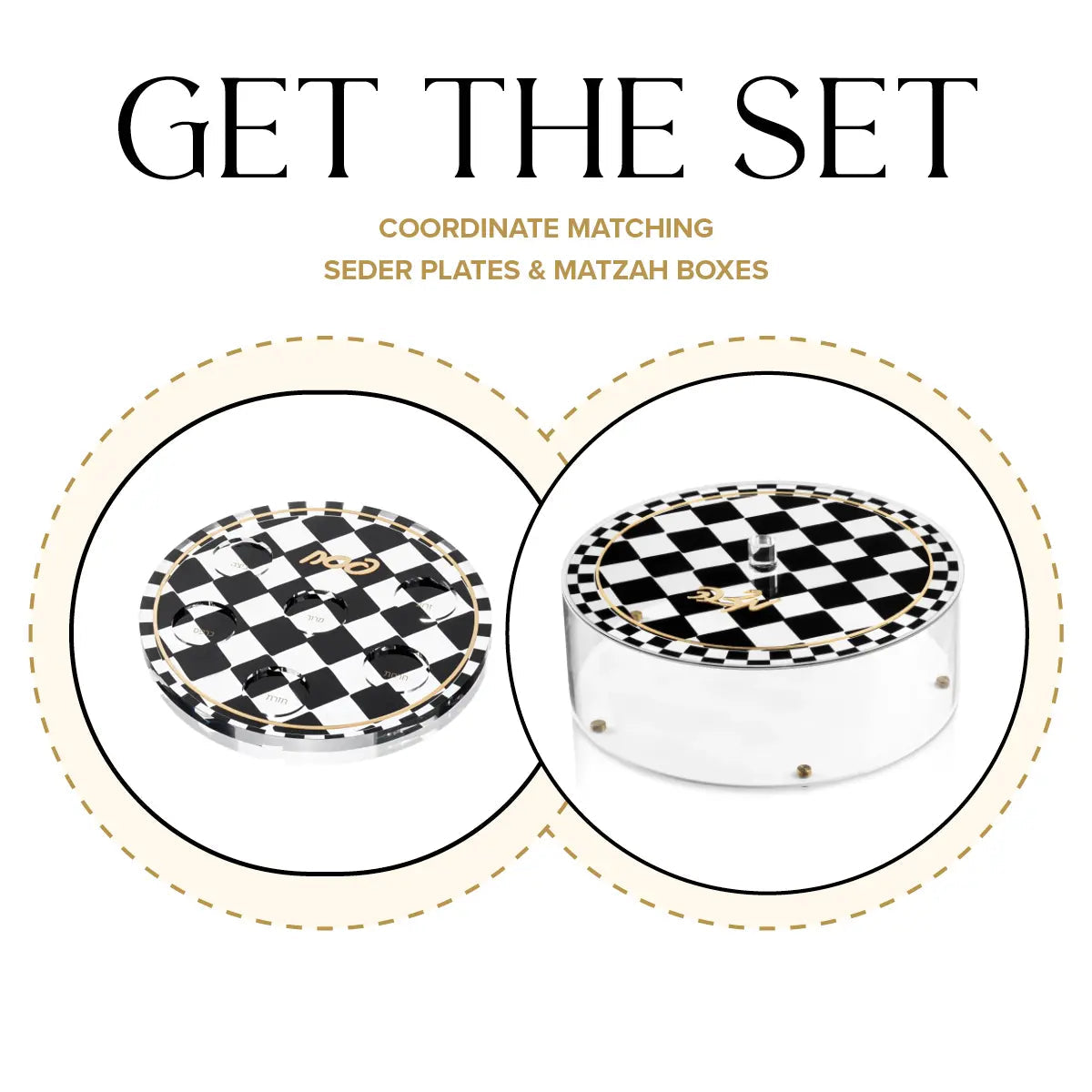 Onyx Seder Plate & Matzah Box Set | Judaica Square Lakewood