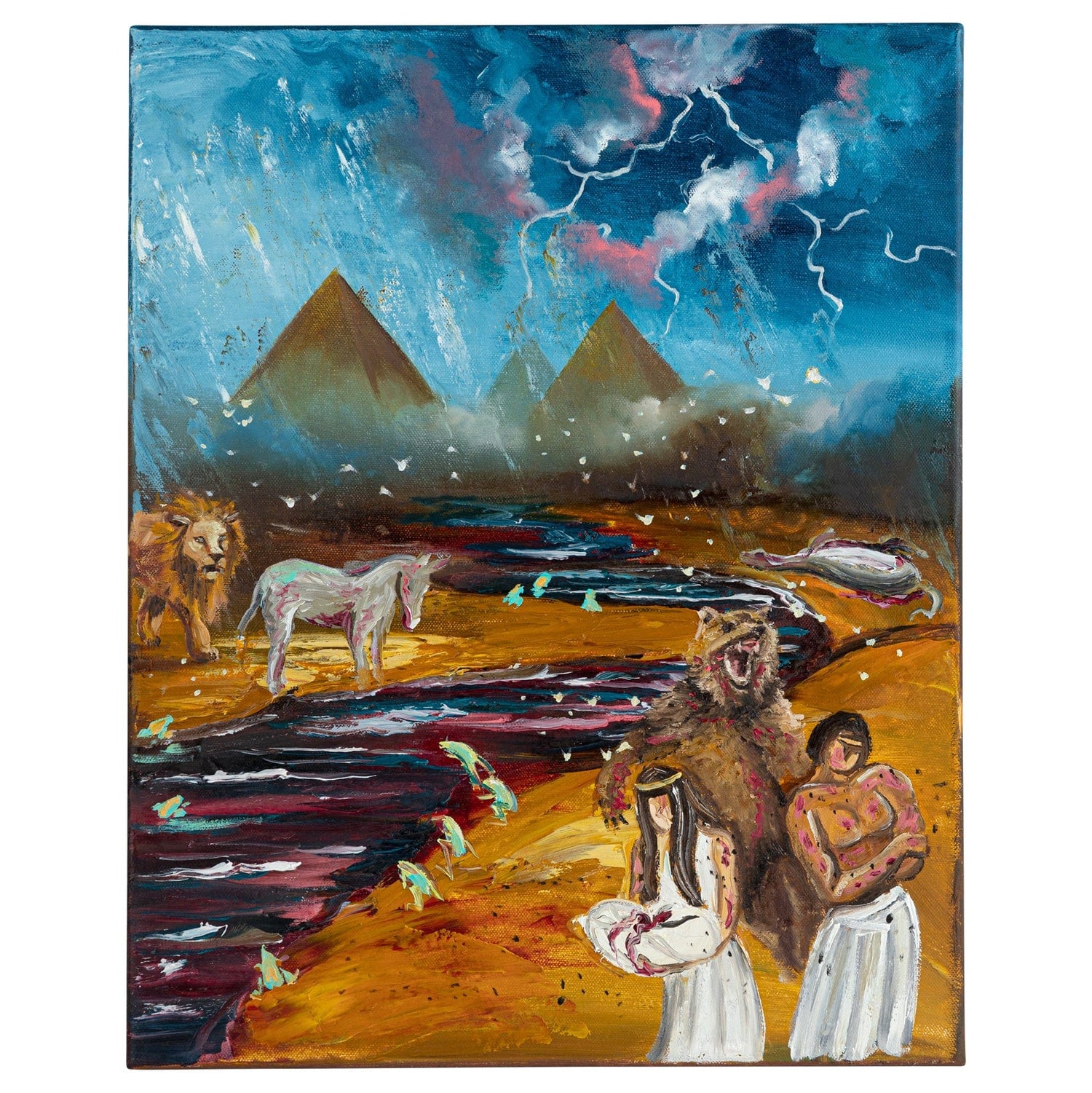 Original Hand Painted Pesach Art — reverse view