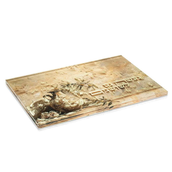 Painted by Batya Menorah Tray — lucite | Judaica Square Lakewood