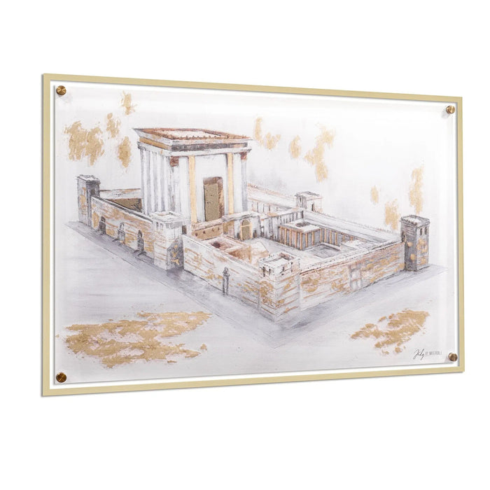 Painted by Judy Bais Hamikdash — lucite Wall Art | Judaica Square Lakewood