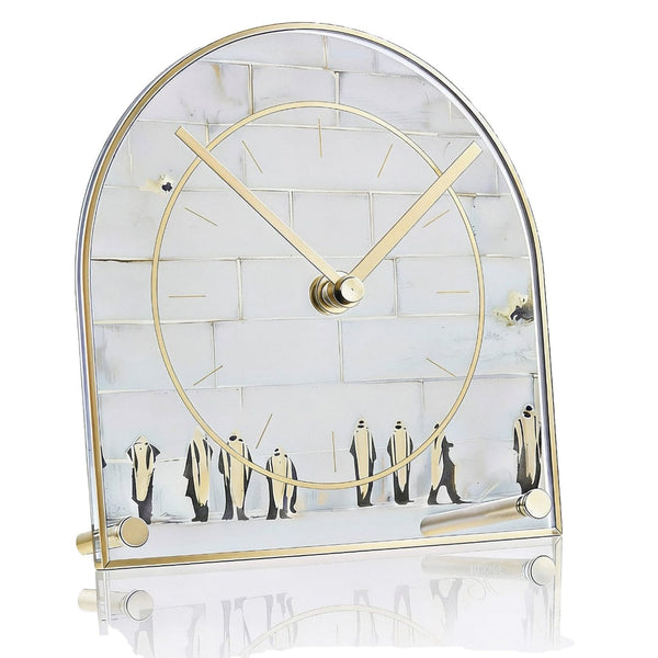 Painted by Judy Kosel Desk Clock — gold-accent lucite tabletop clock | Judaica Square Lakewood