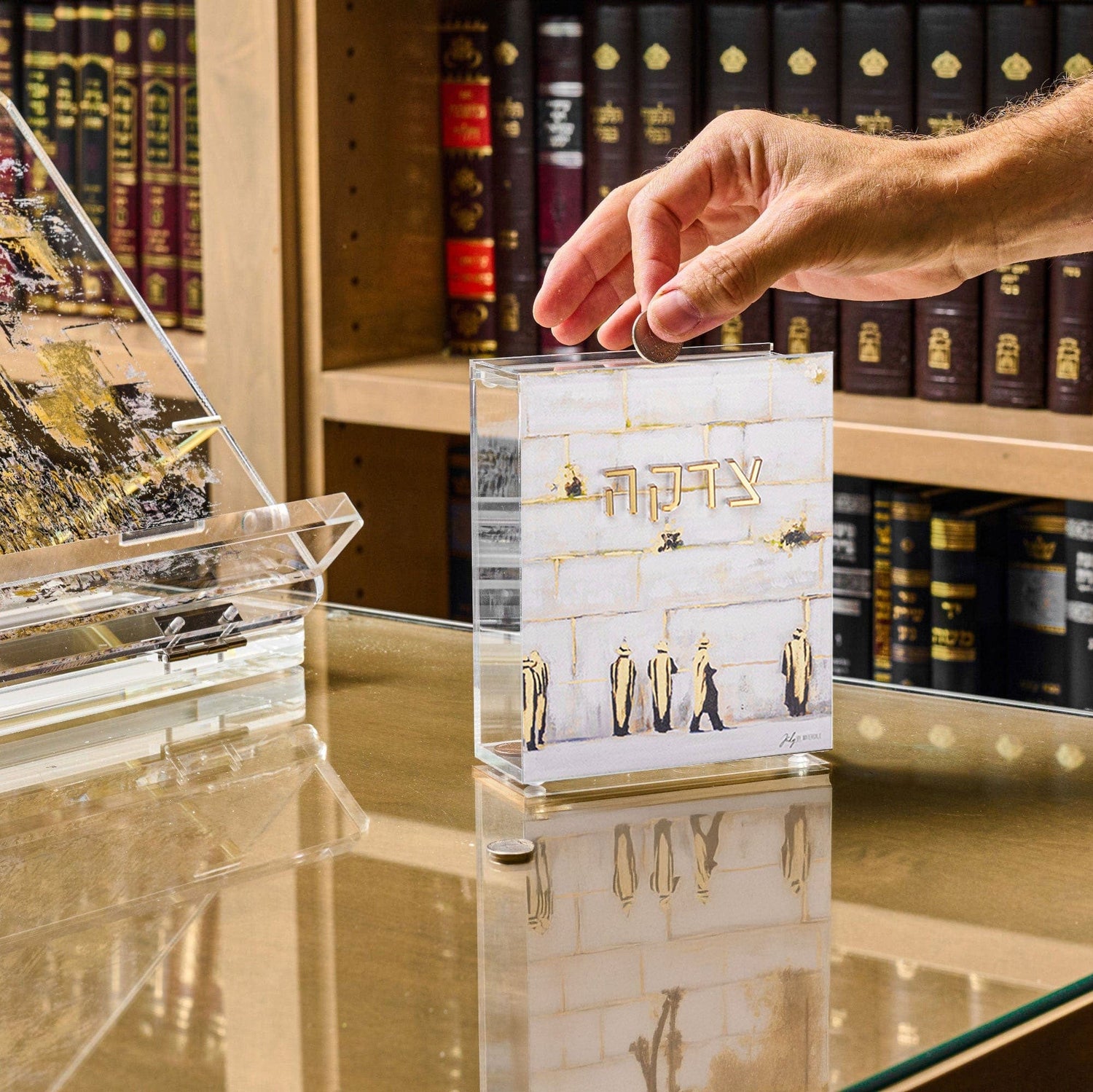Painted by Judy Sculpture Kosel Tzedakah Box | Judaica Square Lakewood