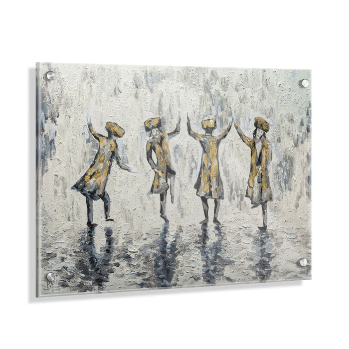Painted by Yonatan Chassidim Dancing — lucite Wall Art | Judaica Square Lakewood