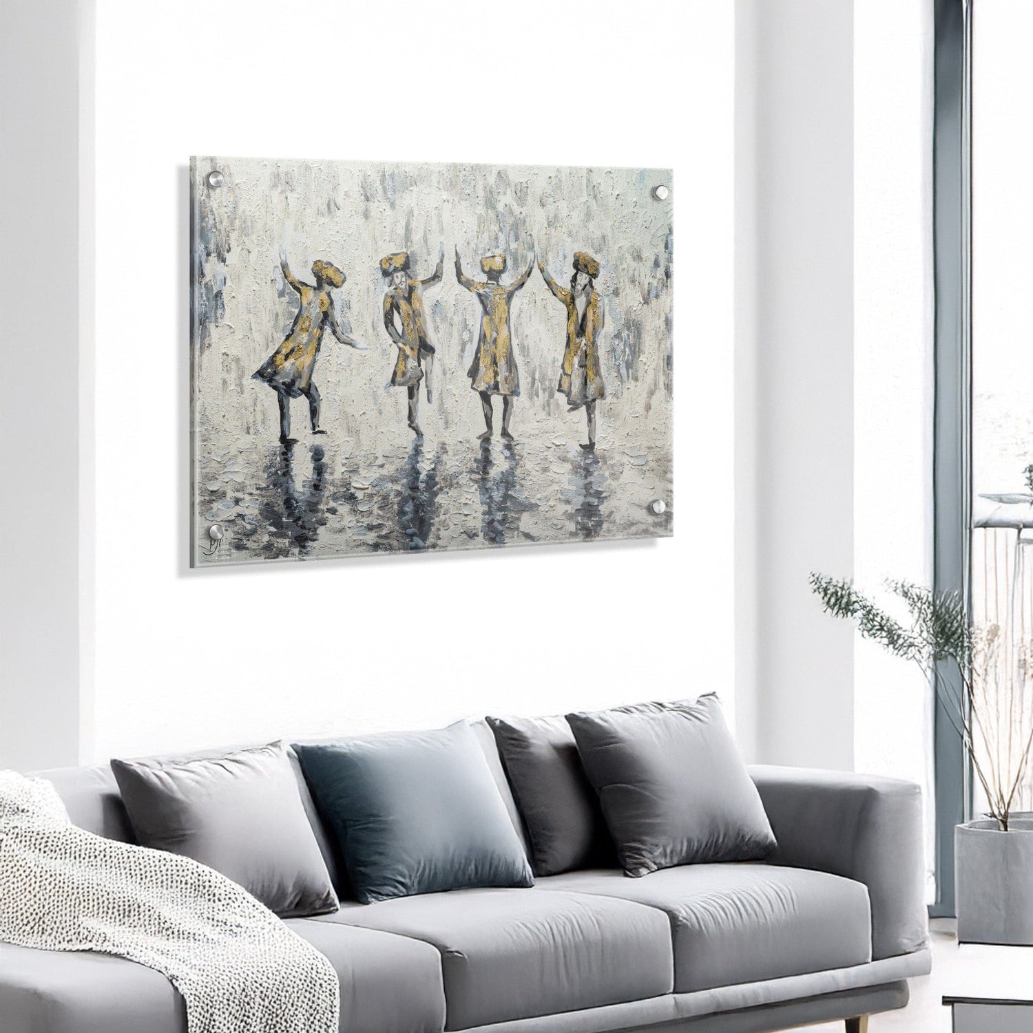 Painted by Yonatan Chassidim Dancing | Judaica Square Lakewood