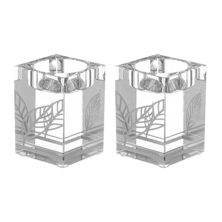 Painted Crystal Tea Light Holders — Judaica