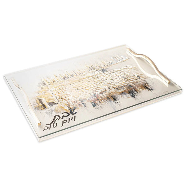 Painted Kosel at Winter Challah Board | Judaica Square Lakewood