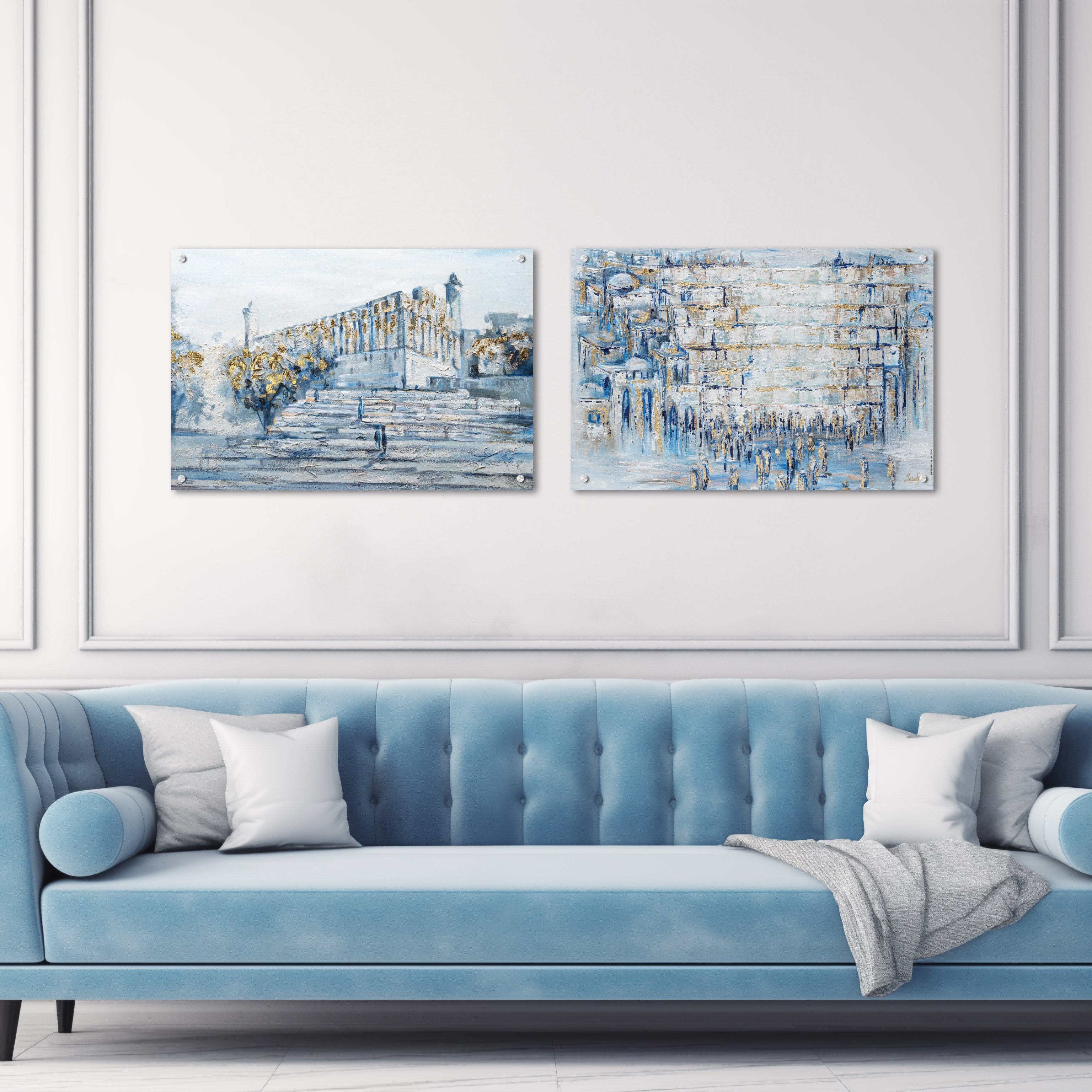 Yosefa's Painted Kosel Wall Art: Stunning Jerusalem Western Wall Canvas Print