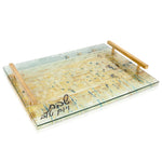 Painted Kosel of Gray & Gold Challah Board