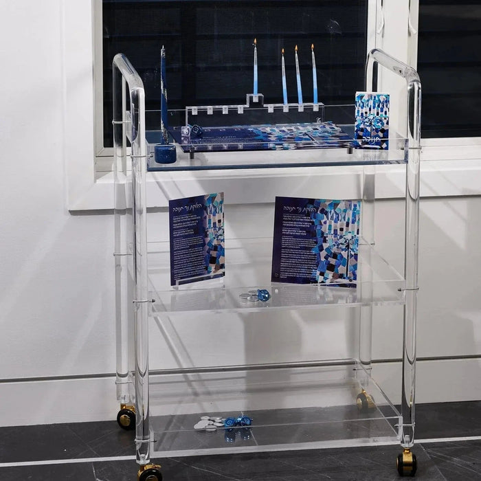 Painted Mosaic Chanukah Set — lucite | Judaica Square Lakewood